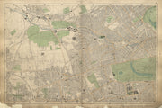 LONDON Notting Hill Kensington St Johns Wd Bayswater Hammersmith BACON 1900 map