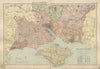 HAMPSHIRE SOUTH Isle of Wight Parliamentary boroughs Railways BACON 1900 map