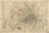 MIDDLESEX County map inc LONDON Parliamentary constituencies BACON 1900