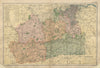 SURREY County map Parliamentary constituencies railways divisions BACON 1900