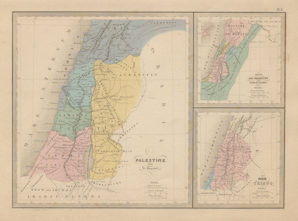Palestine sous Les Romains / under The Romans. Israel. MALTE-BRUN c1871 map