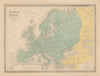 Europe après l'Invasion des Barbares Barbarian invasions 3C MALTE-BRUN c1871 map