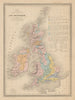 Iles Britanniques Physique & Minéralogique. British Isles. MALTE-BRUN c1871 map
