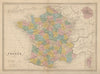 France in departements. MALTE-BRUN c1871 old antique vintage map plan chart