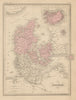 Danemark. Denmark. MALTE-BRUN c1871 old antique vintage map plan chart