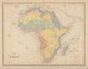 Carte de L'Afrique. Map of Africa. Takrur Guinea Congo. MALTE-BRUN c1871