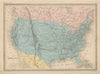 Etats-Unis. United States. USA. MALTE-BRUN c1871 old antique map plan chart