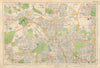N LONDON Hornsey Edmonton Muswell Hill Tottenham Southgate. BACON 1934 old map