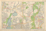 NE LONDON Chingford Walthamstow Edmonton Woodford Tottenham. BACON 1934 map
