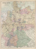German Empire West Sheet. Germany. BARTHOLOMEW 1882 old antique map plan chart
