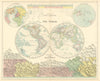 World in twin Hemispheres. Mountains and Rivers. BARTHOLOMEW 1898 old map