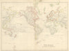 World on Mercator's Projection. Centred on Americas. BARTHOLOMEW 1898 old map