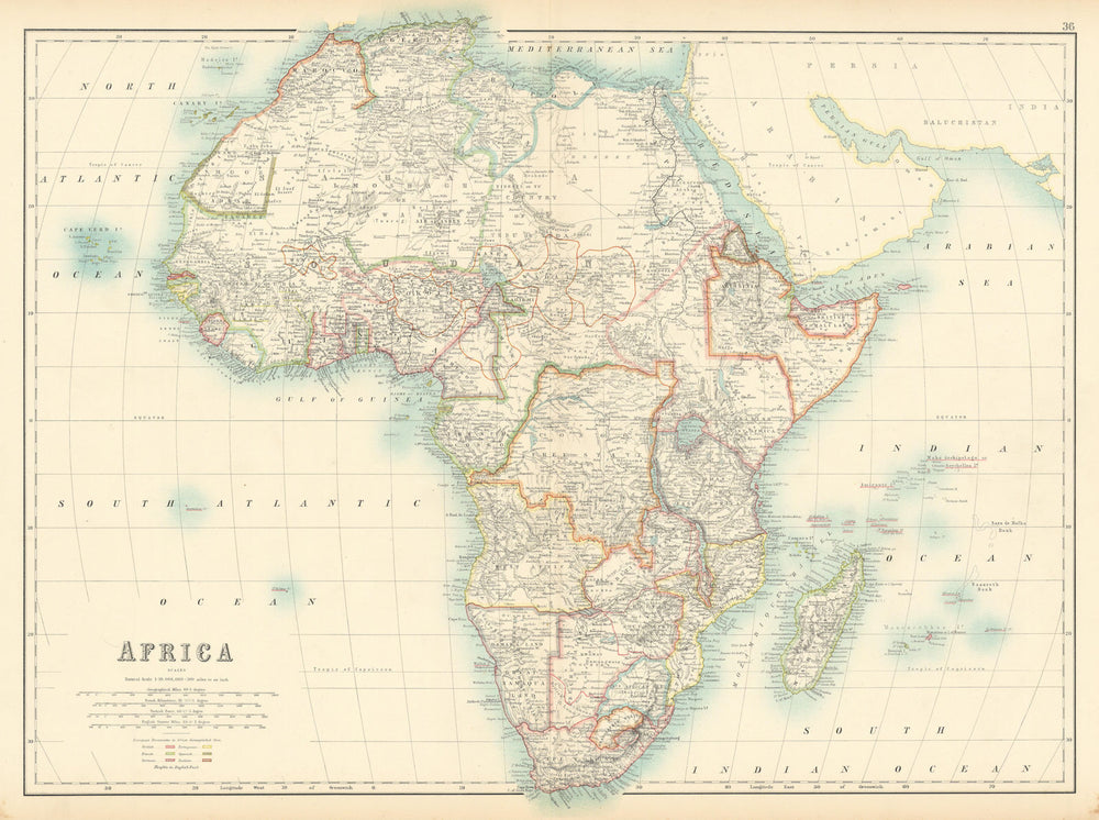 Africa. Tribes & European colonies. Congo Free State. BARTHOLOMEW 1898 old map