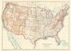United States of America Topographical. Mountains & Rivers. BARTHOLOMEW 1898 map