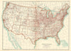United States of America. USA Railways & rivers. BARTHOLOMEW 1898 old map