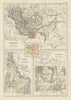 Montana, Idaho, and Wyoming state maps showing counties. BARTHOLOMEW 1898