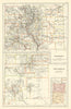 Colorado and New Mexico state maps showing counties. BARTHOLOMEW 1898 old