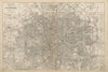 GREATER LONDON ENVIRONS. General Index map to 9 inch scale maps. BACON c1887
