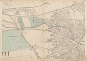 KENSAL GREEN Kilburn Maida Hill Ladbroke Grove Kensington Queens Park c1887 map