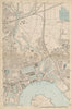CANNING TOWN Bromley Blackwall Bow Creek River Lea West Ham Plaistow c1887 map