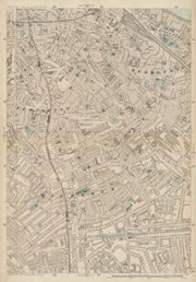 BERMONDSEY Newington Elephant & Castle Borough London Bridge Southwark c1887 map