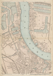 MILLWALL DEPTFORD Surrey & West India Docks Isle of Dogs Canary Wharf c1887 map