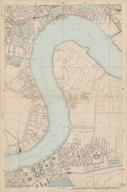 North GREENWICH Peninsula & BLACKWALL Cubitt Town West India Docks c1887 map