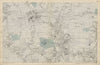 FRIERN BARNET/HORNSEY Palmers/Wood Green Southgate Muswell Hill BACON  c1887 map