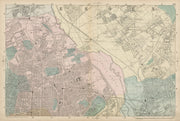 HACKNEY STRATFORD LEYTON/STONE STOKE NEWINGTON Clapton Dalston. BACON  c1887 map