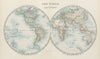 WORLD The World in Twin Hemispheres JOHNSTON 1901 old antique map plan chart