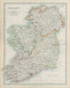 IRELAND Ulster Leinster Munster Connaught Lightships railways JOHNSTON 1901 map
