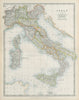 ITALY Showing regions railways canals Telegraph cables JOHNSTON 1901 old map