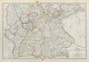 GERMAN EMPIRE SOUTH Bavaria Baden Wurttemberg Alsace/Lorraine JOHNSTON 1901 map