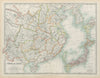EAST ASIA China Japan Korea Formosa Taiwan JOHNSTON 1901 old antique map chart