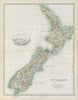 NEW ZEALAND Southern Alps & Godley Glacier vignette Counties JOHNSTON 1901 map