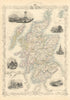 SCOTLAND Edinburgh, Holyrood & Shinty views. Counties. TALLIS & RAPKIN 1851 map