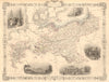 PRUSSIA with views of Berlin & Brandenburg gate. TALLIS & RAPKIN 1851 old map