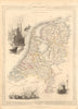HOLLAND. Netherlands in provinces. Rotterdam view. TALLIS & RAPKIN 1851 map