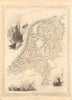 HOLLAND. Netherlands in provinces. Rotterdam view. TALLIS & RAPKIN 1851 map