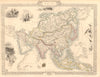 ASIA China Arabia Tartary Siam Persia India East Indies. RAPKIN/TALLIS 1851 map