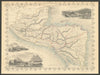 CENTRAL AMERICA Antigua Guatemala & Belize City views. TALLIS/RAPKIN 1851 map