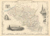 BELGIUM & Luxembourg. Napoleonic battlefields marked. TALLIS & RAPKIN 1851 map
