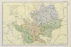 HERTFORDSHIRE. Showing Parliamentary divisions, boroughs & parks. BACON 1900 map