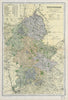 STAFFORDSHIRE. Showing Parliamentary divisions, boroughs & parks. BACON 1900 map