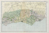 SUSSEX. Showing Parliamentary divisions, boroughs & parks. BACON 1900 old map