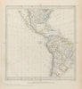 AMERICAS Gnomonic Projection. Texas, Western US is Mexican SDUK 1844 old map