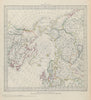 NORTHERN LATITUDES POLE ARCTIC British Columbia part of US SDUK 1844 old map