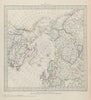 NORTHERN LATITUDES POLE ARCTIC British Columbia part of US SDUK 1844 old map