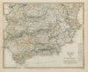 SOUTHERN SPAIN Andalucia Sevilla Granada Cordoba Murcia Valencia SDUK 1844 map