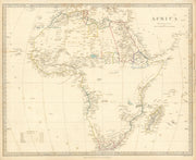 AFRICA pre-dating European exploration Mountains of Kong SDUK 1844 old map